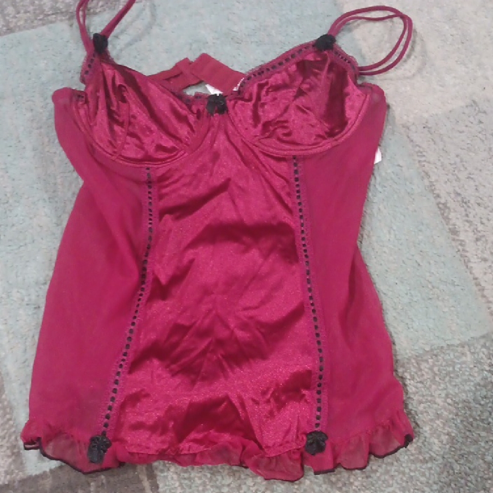 Native Intimates Burgundy Chemise Set - Picture 2 of 4